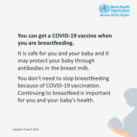 Graphic on COVID-19 vaccines and breastfeeding